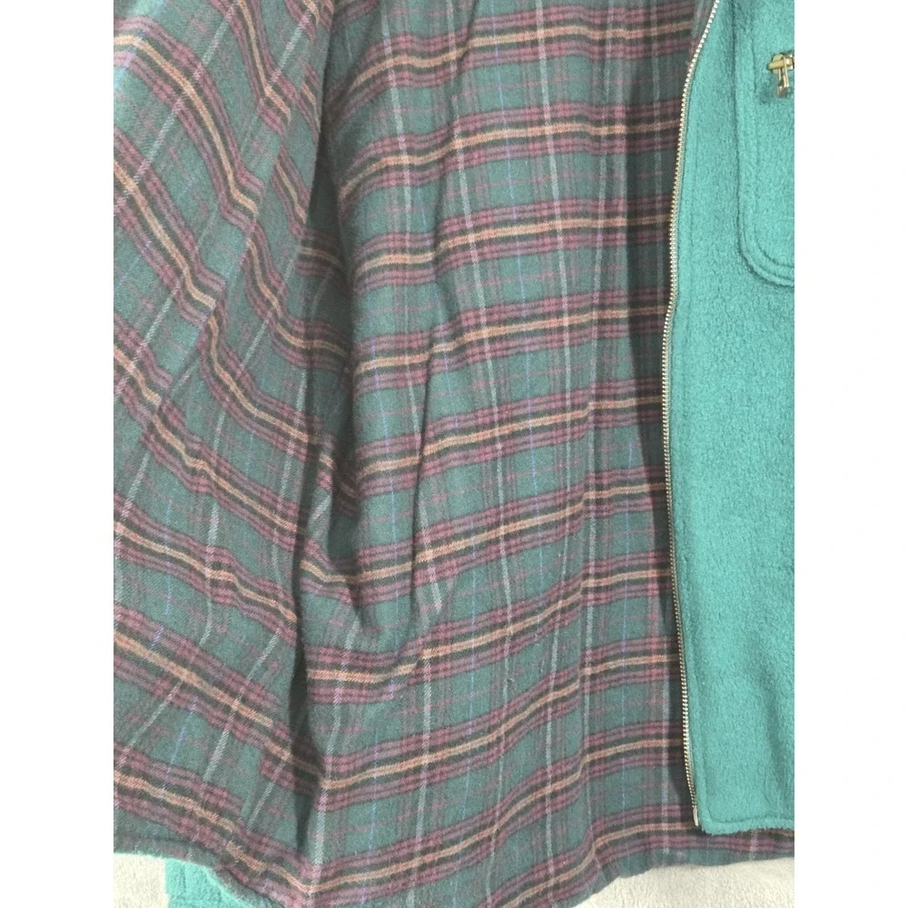 Banana Republic Vintage 90s Fleece‎ Full Zip Flannel Cotton Plaid Lined Jacket